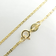 14K Solid Gold Flat Marina Link Chain